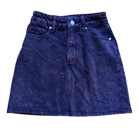 Paige Ruby Acid Aideen Skirt Mini Short Denim Jean Size 23 - Picture 1 of 12